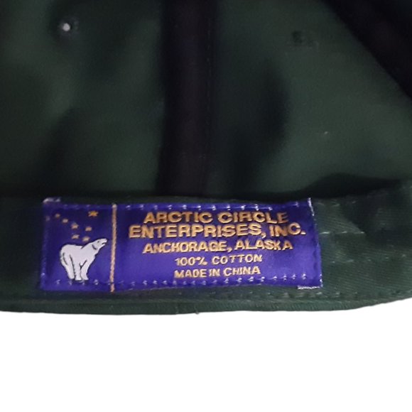 Alaska Bear Hat Arctic Circle Enterprises Adjustable Spellout Forest Green - Picture 5 of 5